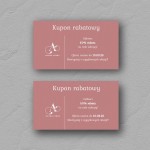 Minimalistyczne karty rabatowe na różowym papierze z białym nadrukiem - Rose